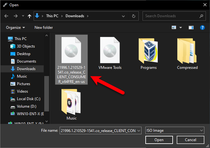 Select Windows 11 ISO File